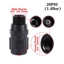 15-45 psi Vandens slėgio reguliatorius Lašintuvas 3/4 colio BSP sriegis Sodo Žemės ūkio Drėkinimo Slėgio mažinimo vožtuvas black