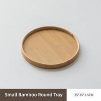New Round Wood Tray Wooden 25/30/35/40CM Serving Tray Food Bread Pan Coffee Home Table