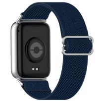 Resilien Nylon Loop Strap for Xiaomi Mi Band10Pro 9Pro 8Pro Bracelet Replaceable For Redmi Watch 6/ 5/ 4  Wristband Accessiores Redmi Watch6- 5-4 tamsiai mėlyna spalva