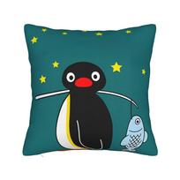 Pillow Case Noot Pingu Square Pillow Cover For Sofa Home Decor Kawaii Pillowcases Peach skin 18*18(CM)-1Pcs