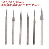 6 vnt 1–4 mm deimantinio šlifavimo galvutės adatos antgaliai graviravimo raižybos įrankis 2,35 mm koteliu D adata 6Pcs/set