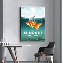 Motyvuojančių Citatos Plakatai Ir Spaudiniai Auksinė Žuvelė Mąstysena Yra Viskas Sienos Menas Drobės Tapyba Skatinantis Paveikslas Dekoracija Namams 21*30cm