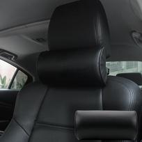 Galvos saugos atraminė pagalvėlė Automobilio galvos atramos pagalvėlė Automobilio sėdynės kaklo pagalvėlė Automobilio stilius Oda Kelioninis Patogus kaklas 1pcs black