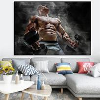 Motyvacija Fitnesas Sportas Plakatas Hantelių spaudiniai Sporto salės dekoras Drobė Tapyba Kalistenija Modernus paveikslas Namų dekoravimas 21cm×30cm NoFrame