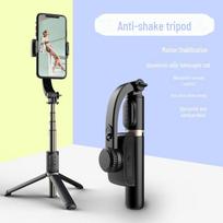Bluetooth asmenukių lazda su stabilizatoriumi, apsauga nuo drebėjimo, LED papildoma šviesa ir mini rankinis gimbal trikojis vlogingui Q08 juoda