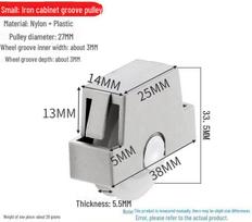 Stumdomų durų ir langų guoliukų rinkinys: Grindys, Spintelė, Išgaubti ir Įgaubti ratukai Small Metal Cabinet Groove Pulley 1 piece