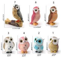 3 vnt. Juokingi mikro kraštovaizdžio modeliavimo pelėdų ornamentai Dervos amatai Animacinių filmų pelėdų miniatiūros Mieli mini ornamentai Scenos dekoras 3pcs