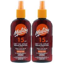 Malibu Dry Oil Spray SPF15 Tanning Oil 200ml x2pcs
