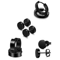 Barbell Bar Black Color Piercing Ear Studs Tragus Earrings Dangle Drop Stud Round Hoop Earrings