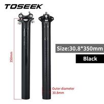 TOSEEK Carbon Seatpost 27.2/30.8/31.6mm Matte Black MTB/Road Bike Seat Post Offset 0mm Bicycle Seat Post Length 400mm Bike Parts black-30.8-350mm