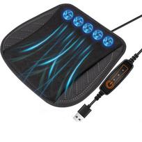 3-Speed USB Fan Blowing Seat Cushion Fast Blowing Car Seat Cooling Pad  Vehicle Car Seats black with 5 fan