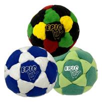 Epic 3pcs Handmade Woven Footbag Set with Carrying Bag Outdoor Adult Fun Crochet Foot Sack Sandbag for Recreational Use One Size