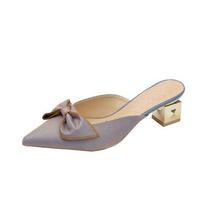 Shoes for Women Rhenstone Sexy Woman Mules Slippers Pointed Toe with Bow Slides Eva Top Designs Wholesale Stylish Pvc 39 Sandals 34