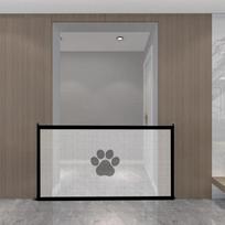 Indoor Outdoor Pet Playpen Dog Safety Fence Barrier Breathable Mesh Isolation Net Foldable Stairs Gate For Pet Restriction Use (White,S 110x78cm) balta