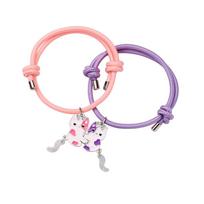2 Pcs/set Magnetic Luminous Cat Pendant Bracelet Best Friend Bracelet Chain Bracelet Adjustable Party Accessories Jewelry