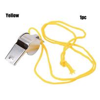 Rugby With Black/Yellow Rope Stainless Steel Whistles Metal Whistle Cheerleading Tool Cheerleaders 1pc geltona