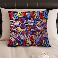 Cartoon The A-Amazing Digital C-Circus Pillowcases Home Bedding Decorative Pillow Cover Wedding Super Soft Pillow Case Peach skin 18*18(CM)-1Pcs