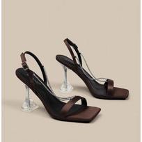 Sandals for Woman Rhinestones Summer Sexy Open Toe Footwear Thin Heels Women's Shoes Diamond Party Weddings Stiletto Sandal 35