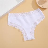 FINETOO  Lace Seamless Panties for Women Sexy Cotton Lingerie FemaleThongs Comfortable Floral Underwear S
