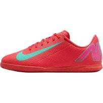 Nike Mercurial Vapor 16 Club Slip Resistant Abrasion Resistant Low top Kids' Soccer Shoes Ash Red/Aurora Green Unisex Sneakers FQ8289-800 33.5