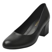Work shoes women's black leather shoes thick heel occupation widened feet fat high heels large size women's shoes women's middle heel 35