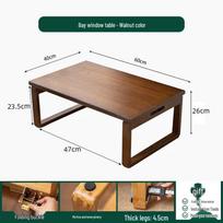 Japanese Tatami Folding Bay Window Coffee Table: Solid Wood Low Table for Balcony & Tea 100*55*28