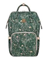 Mamos krepšys KikkaBoo Siena Luxe Secret Garden Deep Green, 44.5x35.5x47 cm
