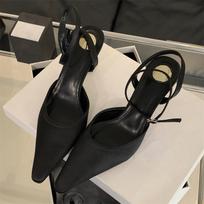 Eilyken Spring Designer Narrow Band Women Pumps Sexy Ankle Buckle Strap Pointed Toe Thin Low Heels Dress Slingbacks Mule Shoes 35