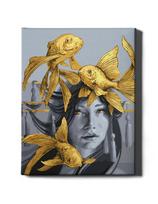 Tapymas pagal numerius, Mergina su žuvytėmis, 40x50, Oh-art, JX1106