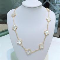 Boutique Four-leaf Clover 10 Flowers Necklace Women 18K Light Luxury Ins Design Sweater Chain Fashion Daily Versatile Necklace higher version