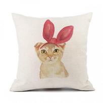 Vikama Žavinga Katės Pagalvės Užvalkalas Animacinis Patogus Sofos Pagalvės Svetainei & Miegamajam Katės Mėgėjo Namų Dekoras Peach skin 18*18(CM)-1Pcs white