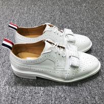 Women 'S Boutique Shoes Bowknot White Pebble Calfskin Long -Wing Brogue Sneaker Calfskin Original Leather Tb Shoes 35 balta