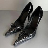 Fashion Sexy Leopard Print Pumps Women Fashion Pointed Toe High Heels Lace Up Design Elegant Stiletto Heels Prom Party Shoes for Women 35