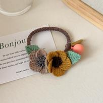 Moterų mergaičių elastinės plaukų juostelės Mezgimas Vilna Gėlės Plaukų juostelės Mielos guminės juostelės Scrunchie Galvos juosta Madingi plaukų aksesuarai