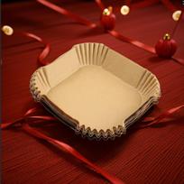 Thickened Food-Grade Oil-Absorbing Square Air Fryer Baking Paper Mat 20x16x4.5cm OPP 50 Pieces
