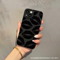 Sexy Black Lip Print 15Plus iPhone 14 Case 16 Premium iPhone12 Soft Case 13promax Pencil 17 iPhone 7/8