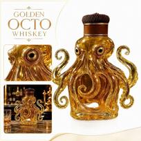 Octopus Shaped Glass Whiskey Decanter Unique Handcrafted Bottle for Spirits Liquor Bar Home Decor Gift Display One Size