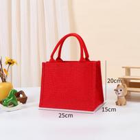 Red Burlap Tote, Green Burlap Tote, Black & Blue Linen Shopping Bag, MUJI Tote Bag. red