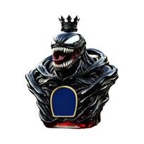Dark Fantasy Whiskey Decanter, Hand Blown Glass Liquor Bottle with Black Resin Horror Face, Bar Decor Gift for Men juoda