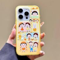 Maruko party for iPhone16 mobile phone case 14 Apple 15promax simple 13 contrasting color cartoon 12 apple 16e