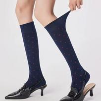 Polka Dot Print Long Socks Lingerie Sexy Mesh Fishnet High Knee Sock Women Summer Nylon Thin Transparent Lolita Kawaii Stockings One Size