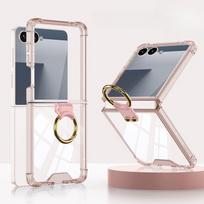 Case for Samsung Galaxy Z Flip 7 with hinge protection and ring holder Samsung Galaxy Z Flip7 rožinė