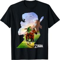 Nintendo Zelda Link Epona Ride Silhouette T-Shirt S įvairiaspalvis