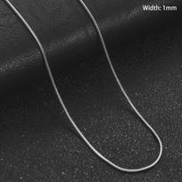 1/1.5/2.4/4mm Mens Waterproof Stainless Steel Sliver Color Necklace Round Snake Bone Chain Metal Jewelry Accessory for Men Women 35cm  14inch