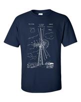 Wind Turbine Patent Blueprint renewable energy T-shirt XL