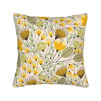 Yellow Wildflowers Pillow Case Custom Pillow Cover Vintage Pillowcases For Wedding Party Home Decor Peach skin 18*18(CM)-1Pcs