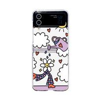 Samsung Galaxy Z Flip 4 3 dėklas, mielas animacinių filmų raštas, dažytas, skaidrus, atsparus smūgiams, skaidrus kietas galinis dangtelis, priedai For Galaxy Z Flip 3