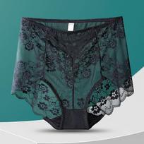 High Waist Semi-transparent Lace Women's Panties,Plus Size Sexy Hollowed-out Women Underwear, Tuck in The Abdomen and Lift The Buttocks M