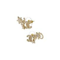 Chanel Star No. 5 Metal And Water Diamond Earrings Women earrings Gold AB8071-B07810-NH432 Box+Padding Board,F,Gold