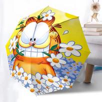 1pc Garfield Daisy Flower Automatic Opening Folding Umbrella - Outdoor with Iron Frame, Suitable for Fans, Travel, Daily Use, Gift Idea.I075